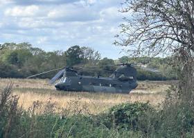 Military helicopter forced to land near busy A-road in town