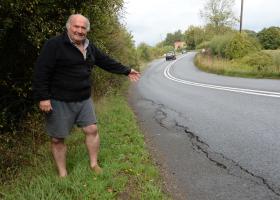 Farmer warns subsidence on notorious road could cause serious crash